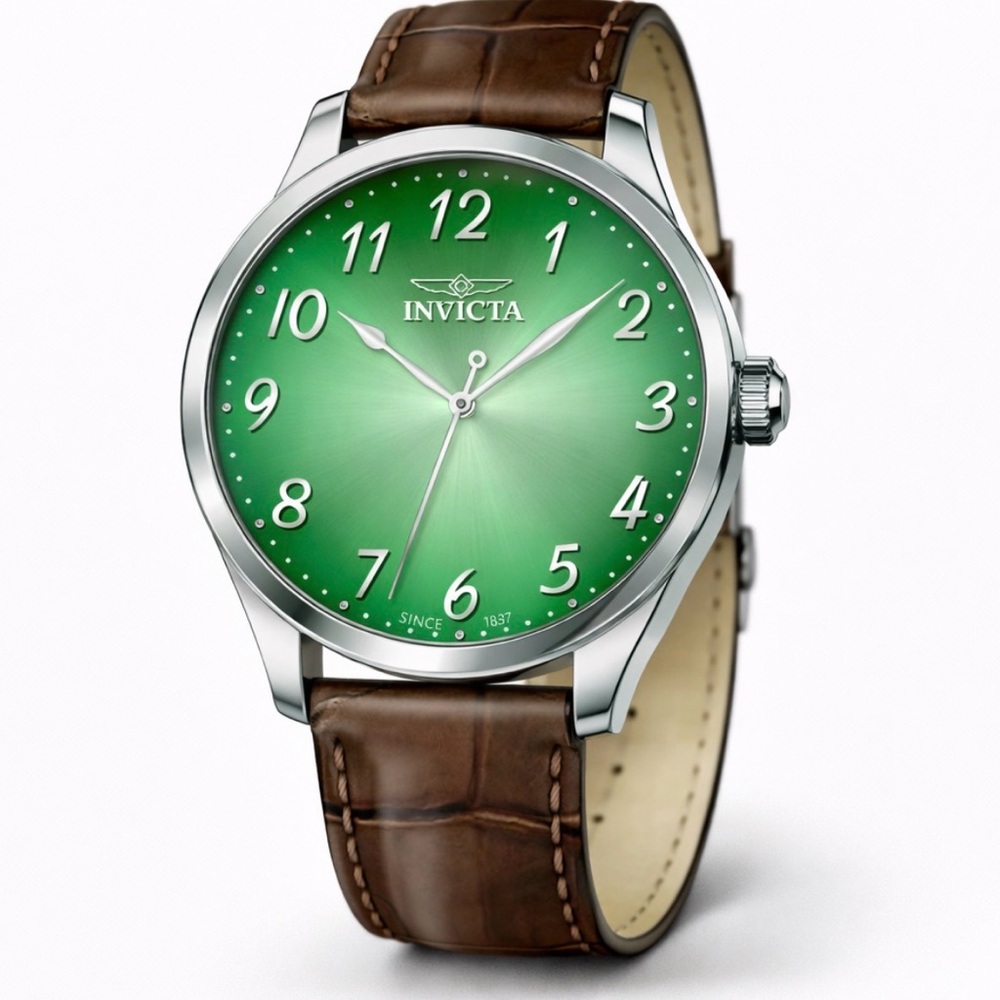 Invicta Celestial Quartz 43mm Dial with Chestnut Leather Strap MRSP $170